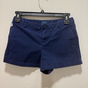 Polo by Ralph Lauren Girls Classic Chino Navy Blue Shorts